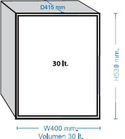 Diagrama de medidas — Minibar Absorción 30 y 40 (1)
